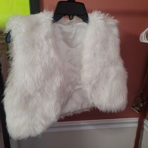 Women's White Faux Fur Vest